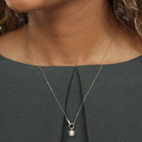 Akoya Cultured Pearl and Diamond Necklace, 14K Yellow Gold