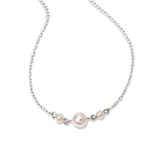Akoya Cultured Pearl Cluster Necklace, 16 Inches, 14K White Gold