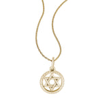 Star of David. Textured Frame, 14K Yellow Gold