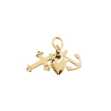 Faith, Hope and Charity Charms, 14K Yellow Gold