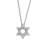 Diamond Star of David Pendant, .15 Carat, 14K White Gold