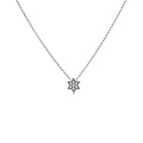 Teeny Diamond Star of David Pendant, 14K White Gold