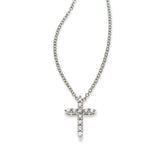 Shared Prong Diamond Cross, .10 Carat, 14K White Gold