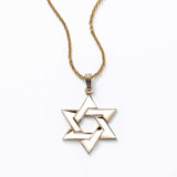 Star of David Pendant, Solid 14K Yellow Gold