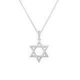 Rope Design Star of David Silhouette Charm, 14K White Gold
