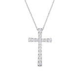 Pavé Diamond Cross Pendant, .99 Ct, 14K White Gold