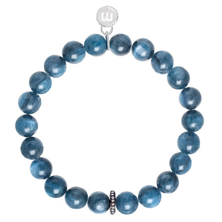 Kyanite and Diamond Rondelle Stretch Bracelet