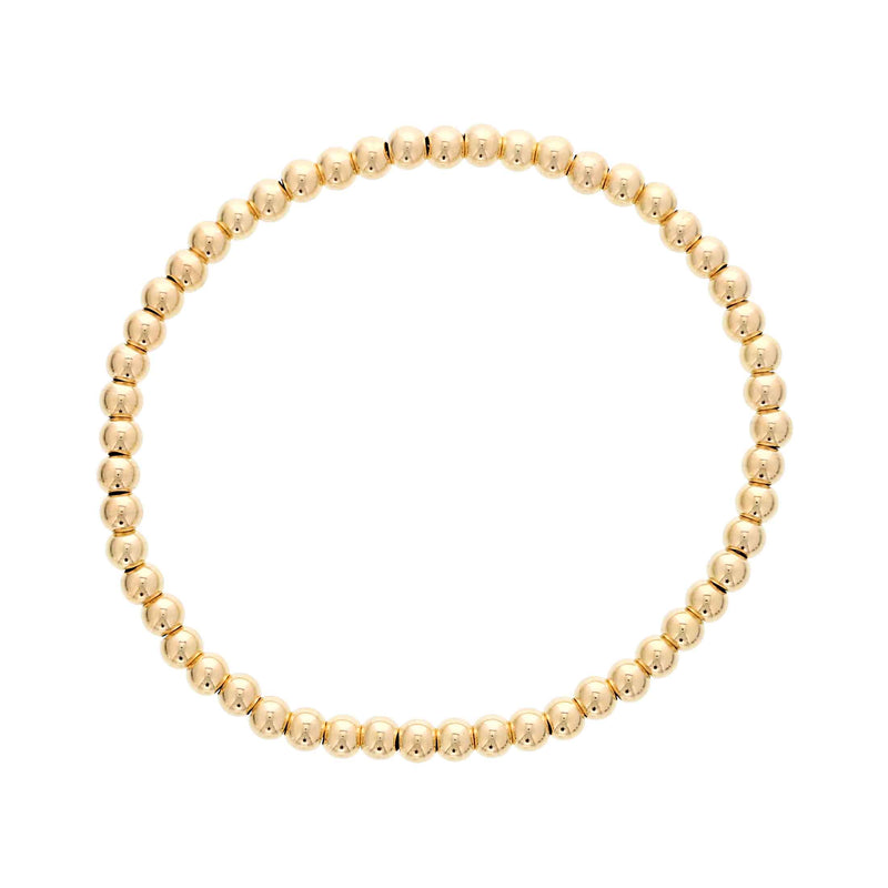 Gold Filled Beads, 4 MM, Stretch Bracelet