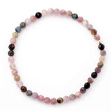 Tourmaline with Gold Filled Bead, 4MM, Stretch Bracelet