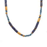Shades of Blue Gemstone Necklace, 18 Inches, Vermeil