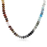 Amazonite, Labradorite, Turquoise and Wood Beads Necklace, 20 Inches