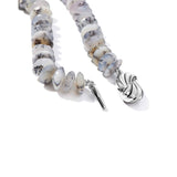 Dentritic Opal Bead Necklace, 17 Inches, Sterling Silver