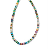 Multi Gemstone Bead Necklace, 16 Inches, Sterling Silver