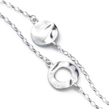 Double Strand Circle and Disc Bracelet, Sterling Silver