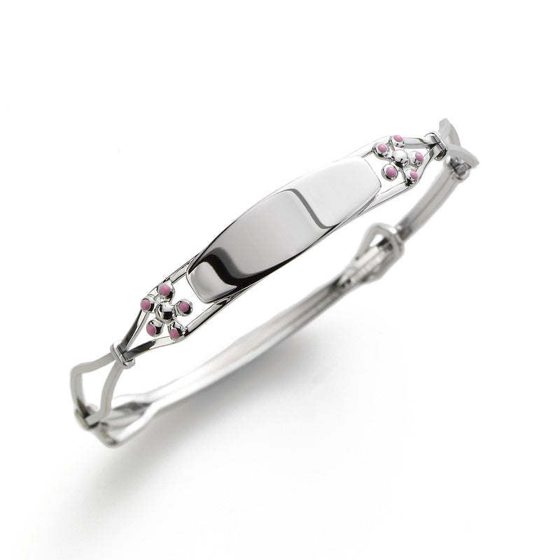 Baby's First Bangle, Adjustable, Enamel Design, Sterling Silver