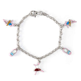 Ballerina Girl Charm Bracelet, Sterling Silver, 6.25 inches