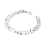 Matte Finish Overlapping Disks Bracelet, Sterling Silver