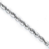 Matte and Shiny Link Bracelet, Sterling Silver