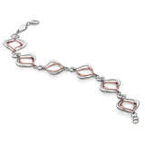 Modern Bracelet, 7.5 Inch, Sterling Silver with 18K Rose Gold Plating