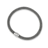 Bangle Bracelet with Magnetic Closure, Blackened Sterling Silver