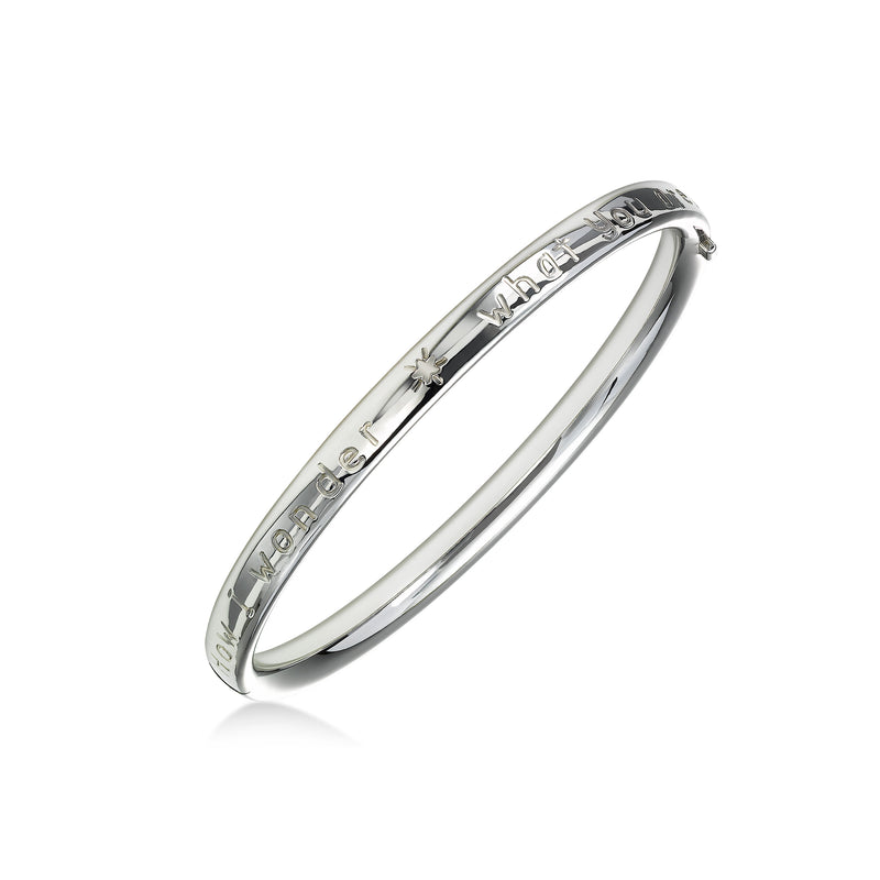 'Twinkle, Twinkle Little Star' Bangle Bracelet, Sterling Silver