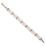 Three Strand Bead Bracelet, Sterling with 18K Rose Gold Plating