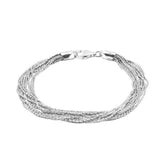 Multi-Strand Spark Bracelet, Sterling Silver with Platinum Plating
