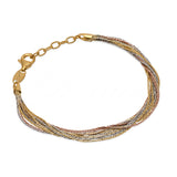 Tricolor Multi-Strand Spark Bracelet, Sterling with Gold Plating