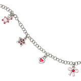 Multi Shape Enamel Charm Bracelet, Sterling Silver