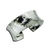 Concave Textured Cuff Bracelet, Sterling Silver