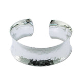 Concave Textured Cuff Bracelet, Sterling Silver