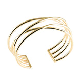 Thin Four Wire Cuff Bracelet, Yellow Vermeil