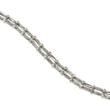 Double Strand Bead Bracelet, Sterling Silver with Platinum Plating