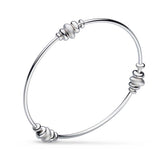 Coast Tumble Sandlbast Three Station Bangle, Sterling Silver