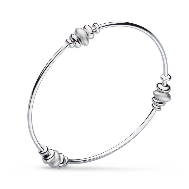 Coast Tumble Sandlbast Three Station Bangle, Sterling Silver