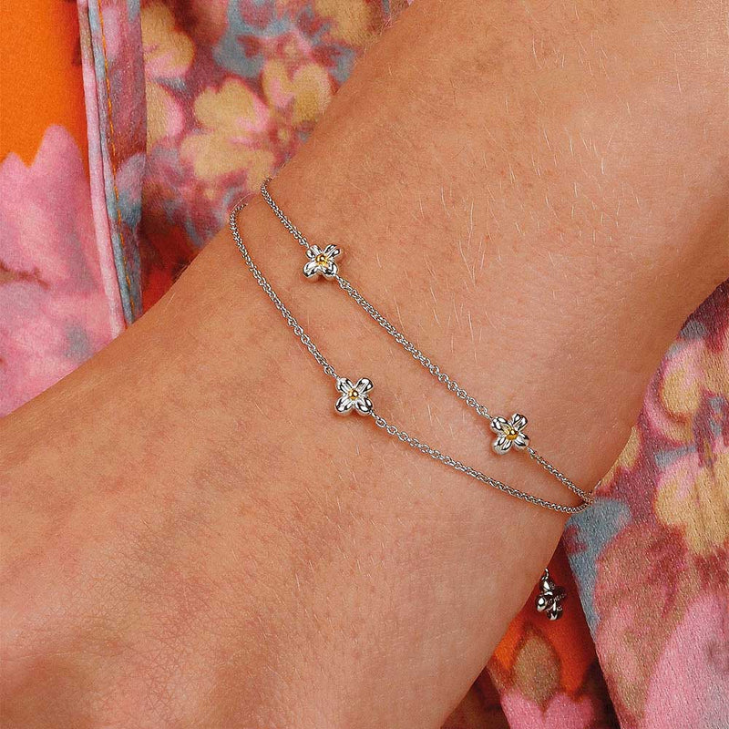 Blossom Flyte Honey Flower Double Bracelet, Sterling Silver
