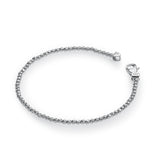 Diamond Cut Bead Bracelet, 3 MM, Sterling Silver with Platinum Plating