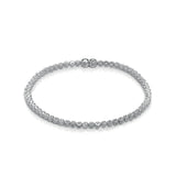Stretchy Diamond Cut Bead Bracelet, Sterling Silver with Platinum Plating
