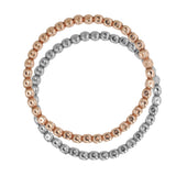 Stretchy Bead Bracelet, Sterling Silver with Gold Plating