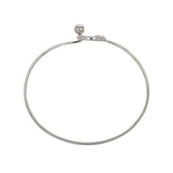 Open Wire Bangle Bracelet with Diamond Accent, Sterling Silver