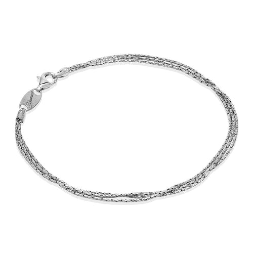 Three Silky Strands Bracelet, Sterling Silver