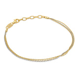 Three Silky Strands Bracelet, Silver and Yellow Gold Plating