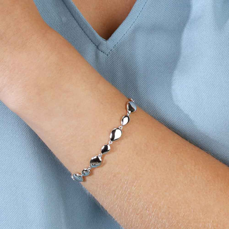 Coast Pebbles Organic Links Bracelet, Sterling Silver