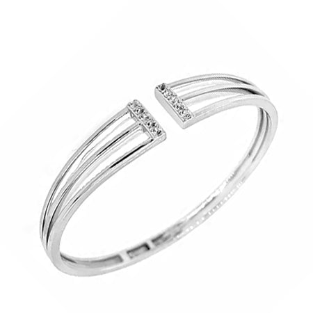 Open Hinged Cuff Bracelet, Sterling Silver