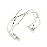 Thin Wavy Wire Cuff Bracelet, Sterling Silver