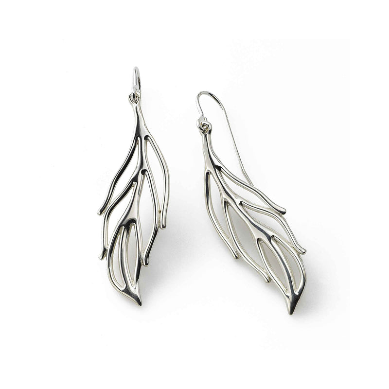 Open Leaf Earring, Sterling Silver