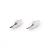 Matte Finish Marquise Shape Earrings, Sterling Silver