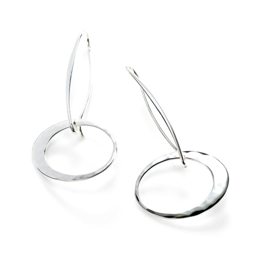 'Elliptical Elegance' Dangle Earrings, Sterling Silver
