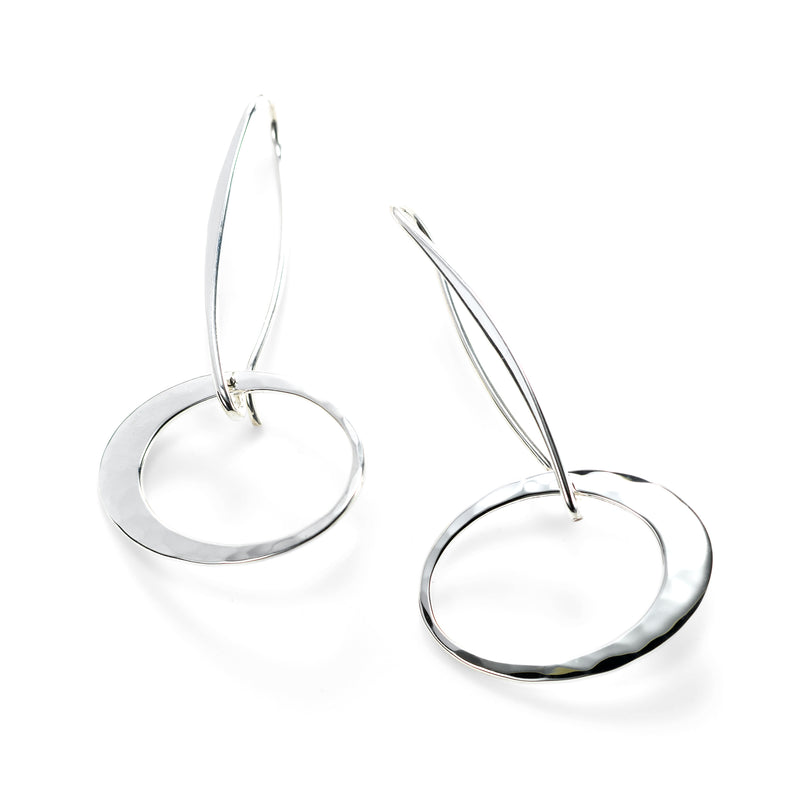 'Elliptical Elegance' Dangle Earrings, Sterling Silver