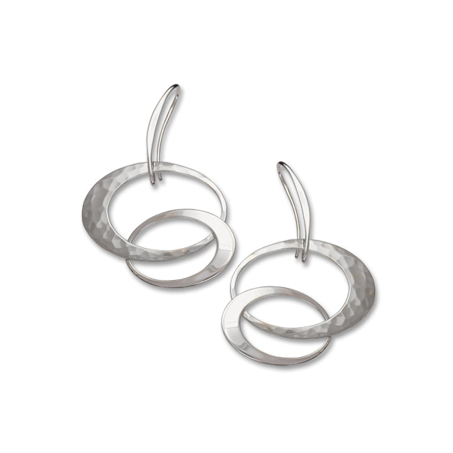 Small "Entwined Elegance" Dangle Earrings, Sterling Silver